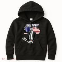 A True Patriot Charlie Kirk 1993-2025 Memoral Kids Hoodie thumb 0