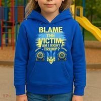 Anti Trump Pro Ukraine Blame The Victim Kids Hoodie thumb 3