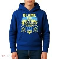 Anti Trump Pro Ukraine Blame The Victim Kids Hoodie thumb 4
