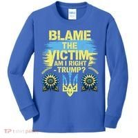 Anti Trump Pro Ukraine Blame The Victim Kids Long Sleeve Shirt thumb 0