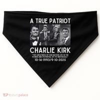 A True Patriot Charlie Kirk Rest In Peace USA-Made Doggie Bandana thumb 0