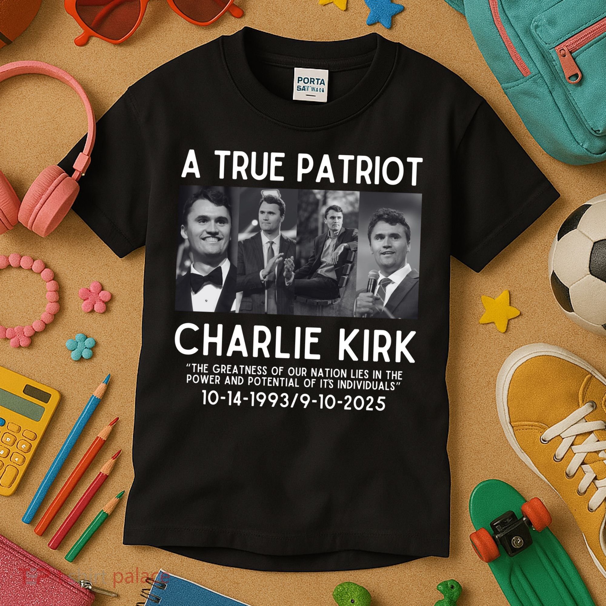 A True Patriot Charlie Kirk Rest In Peace Kids T-Shirt