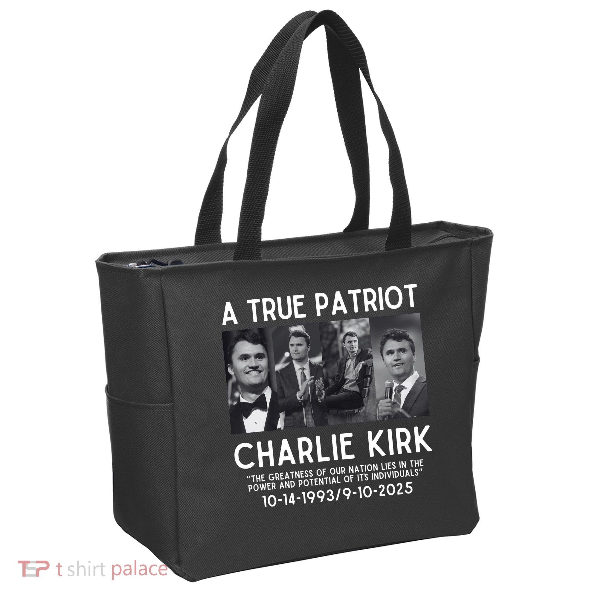 A True Patriot Charlie Kirk Rest In Peace Tote Bag