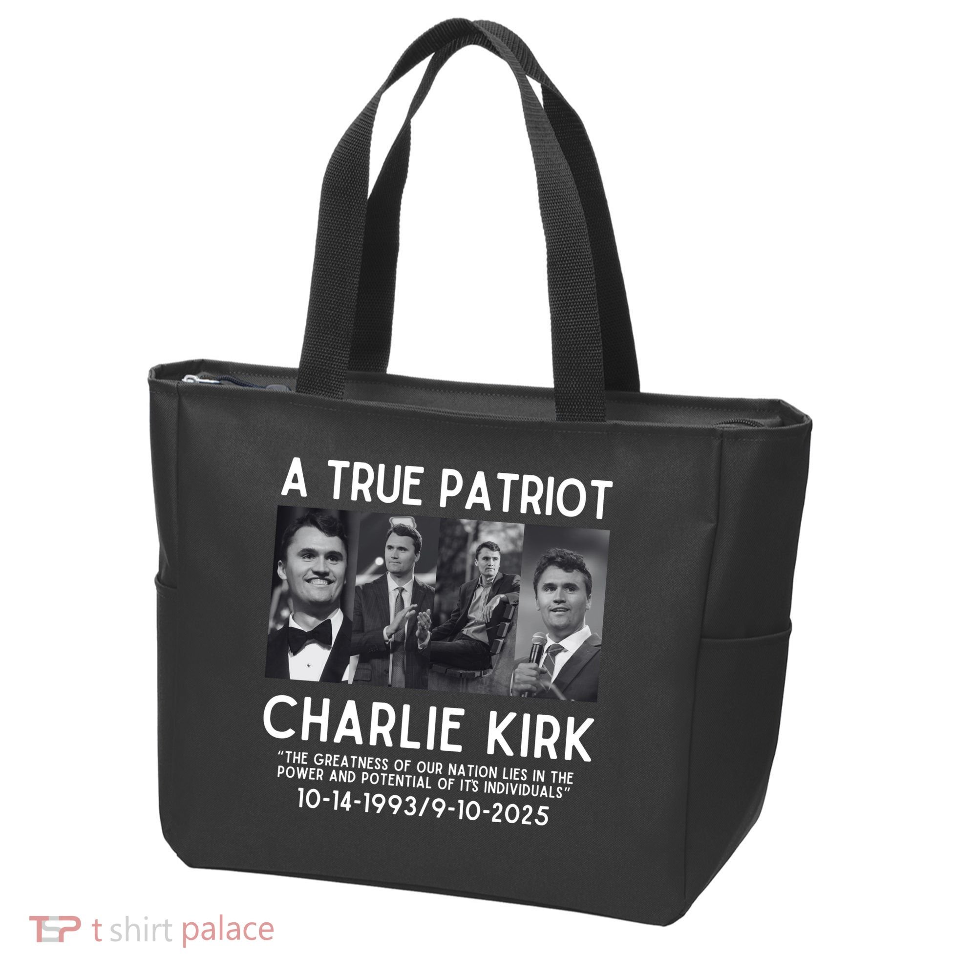 A True Patriot Charlie Kirk Rest In Peace Tote Bag