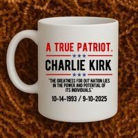 A True Patriot Charlie Kirk RIP Coffee Mug thumb 2