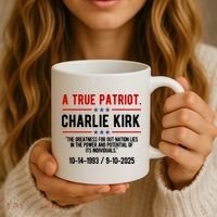 A True Patriot Charlie Kirk RIP Coffee Mug thumb 3