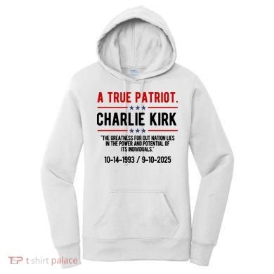 A True Patriot Charlie Kirk RIP Women's Hoodie