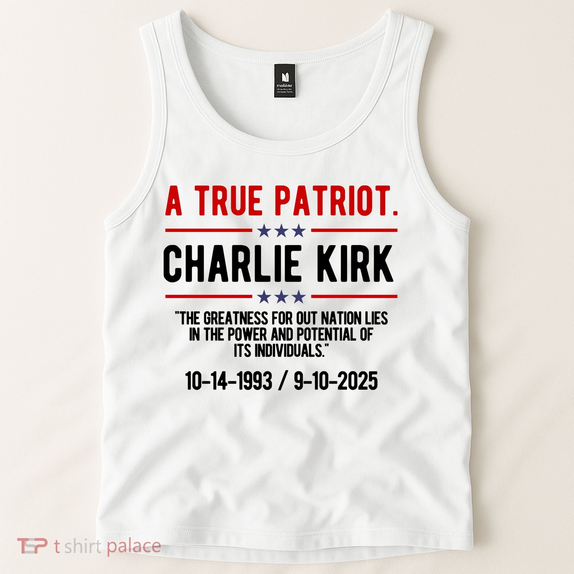 A True Patriot Charlie Kirk RIP Tank Top