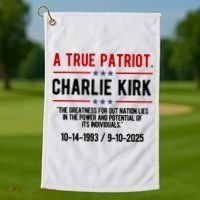 A True Patriot Charlie Kirk RIP Golf Towel thumb 1