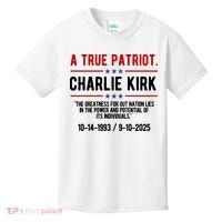 A True Patriot Charlie Kirk RIP Kids T-Shirt thumb 0