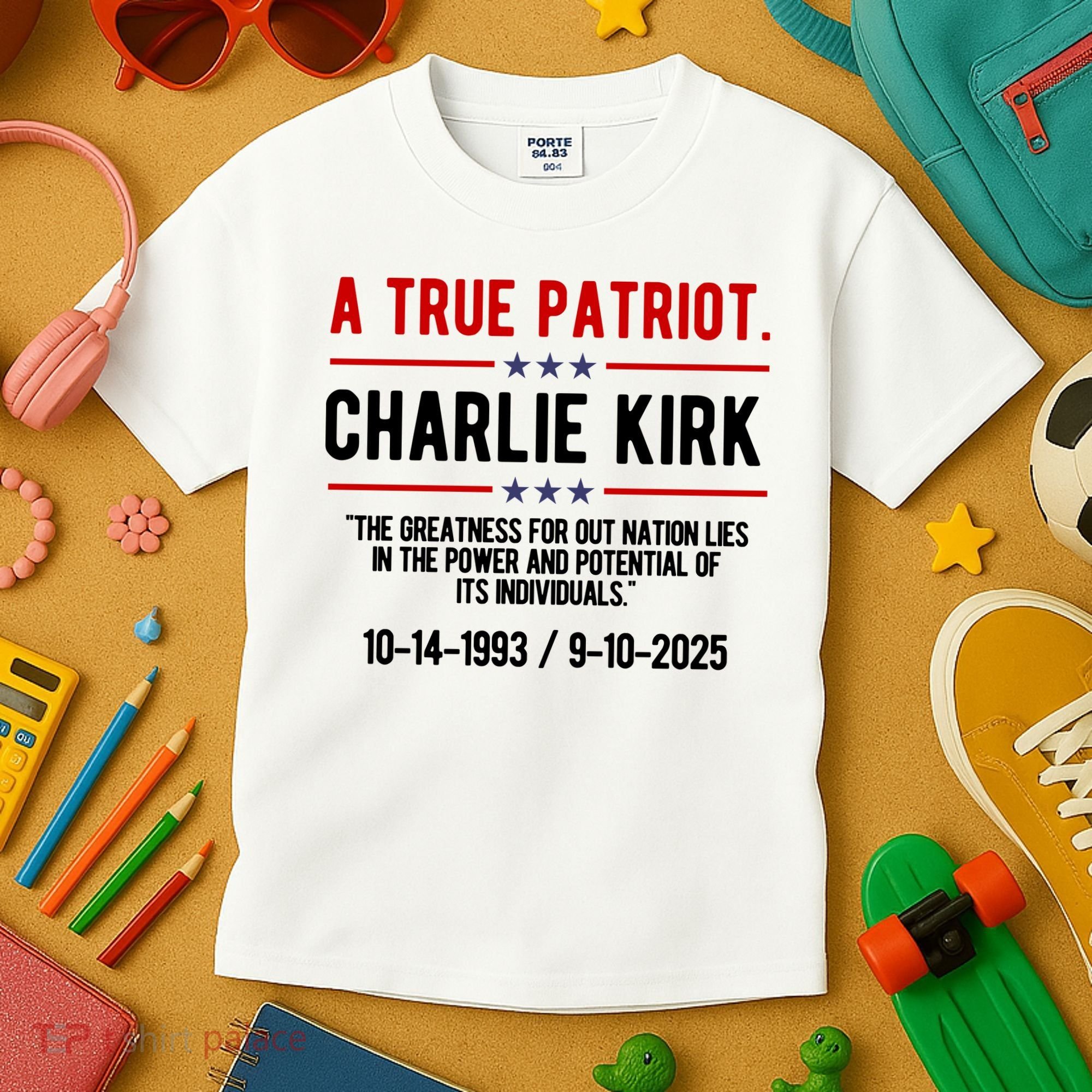 A True Patriot Charlie Kirk RIP Kids T-Shirt