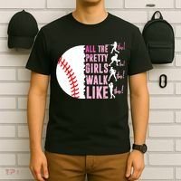 All The Pretty Girl Walk Funny Like This Baseball Player  T-Shirt thumb 6