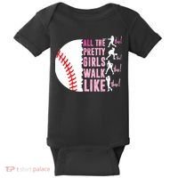 All The Pretty Girl Walk Funny Like This Baseball Player  Baby Bodysuit thumb 0
