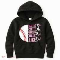 All The Pretty Girl Walk Funny Like This Baseball Player  Kids Hoodie thumb 0