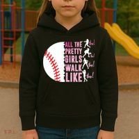 All The Pretty Girl Walk Funny Like This Baseball Player  Kids Hoodie thumb 3