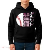 All The Pretty Girl Walk Funny Like This Baseball Player  Kids Hoodie thumb 4