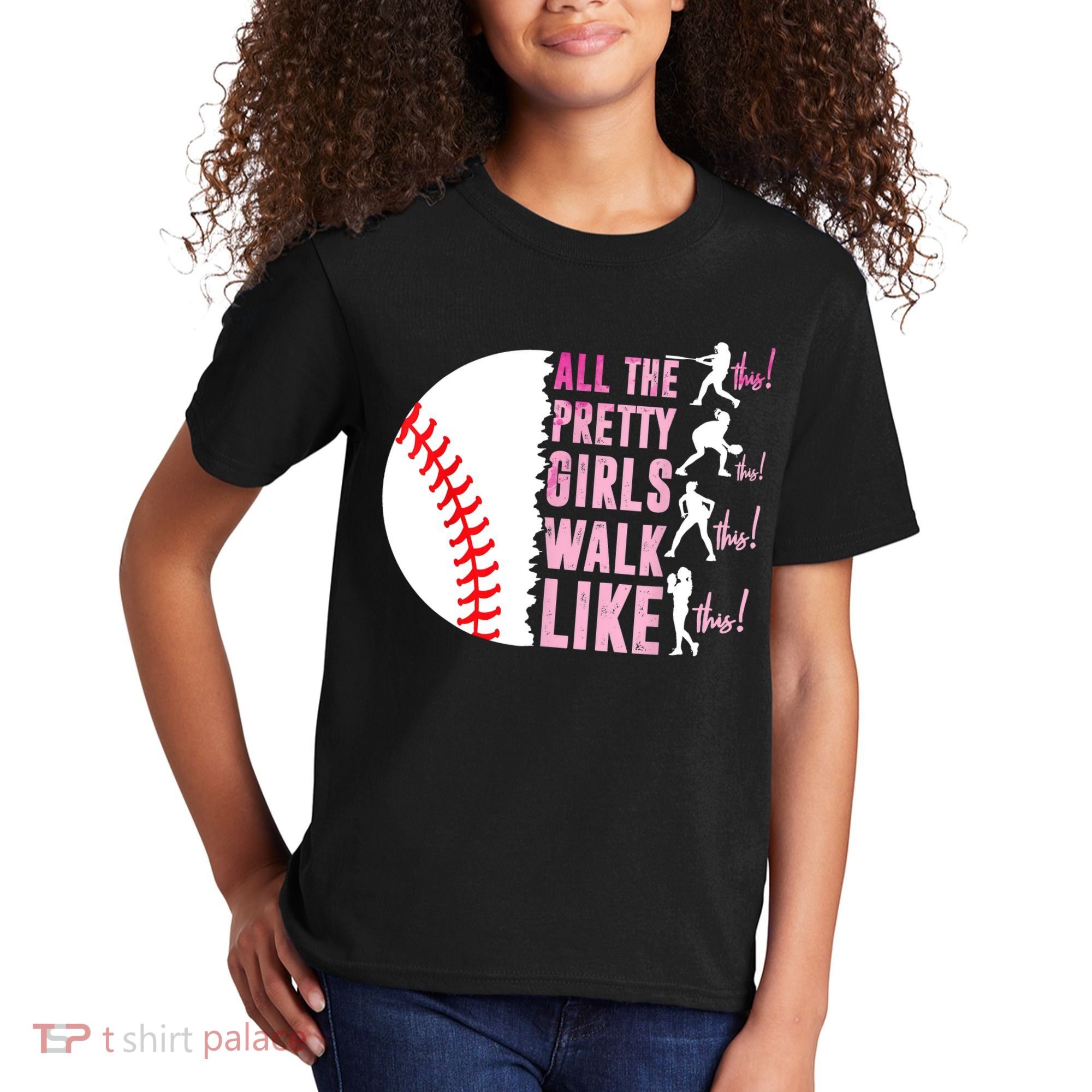 All The Pretty Girl Walk Funny Like This Baseball Player  Kids T-Shirt