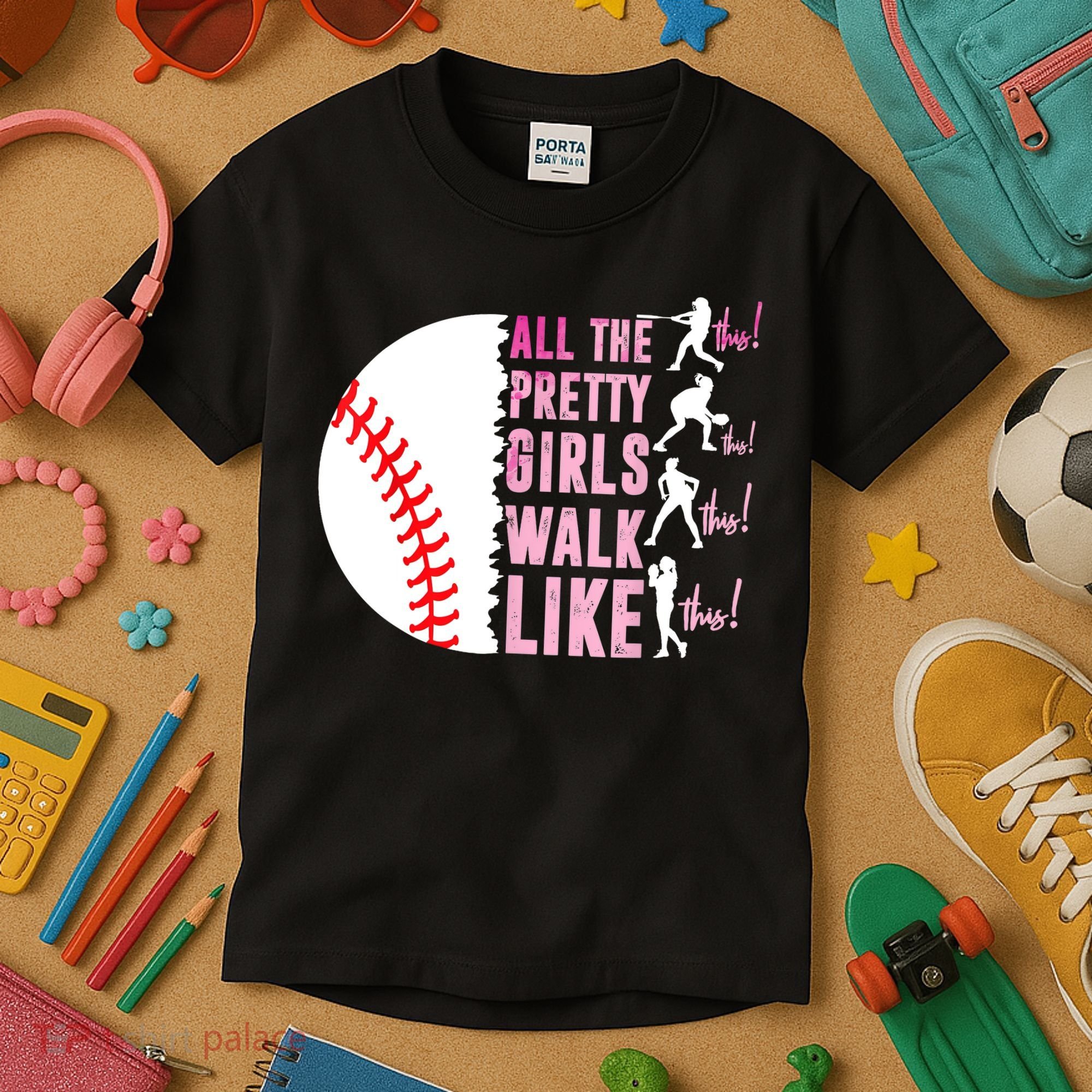 All The Pretty Girl Walk Funny Like This Baseball Player  Kids T-Shirt