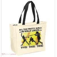 All The Pretty Walk Like This Funny Softball Baseball Tote Bag thumb 2