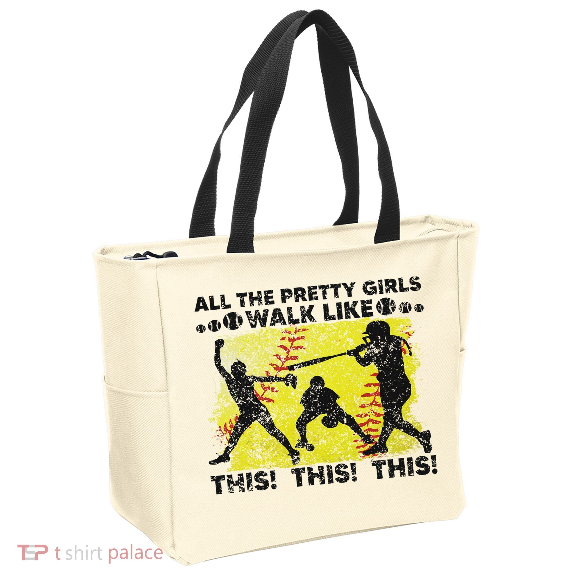 All The Pretty Walk Like This Funny Softball Baseball Tote Bag