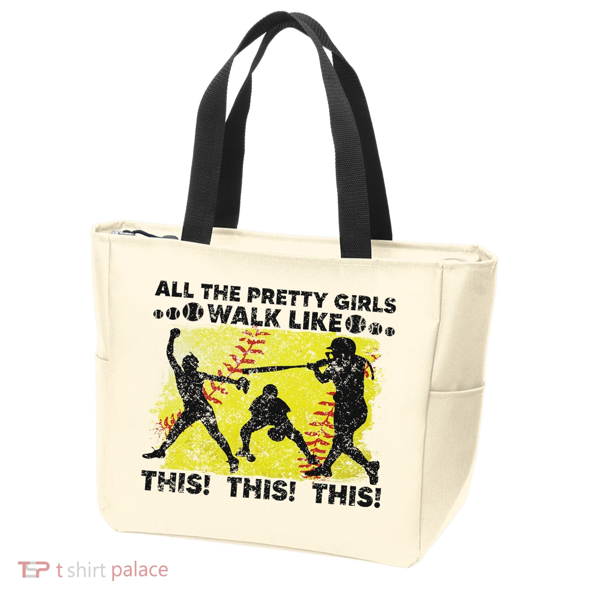 All The Pretty Walk Like This Funny Softball Baseball Tote Bag
