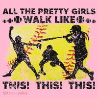 All The Pretty Walk Like This Funny Softball Baseball Coaster thumb 2