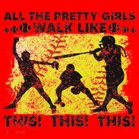 All The Pretty Walk Like This Funny Softball Baseball Santa Hat thumb 1