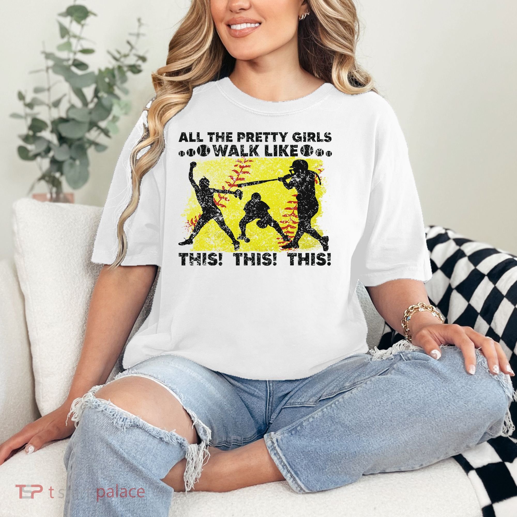 All The Pretty Walk Like This Funny Softball Baseball Comfort Colors T-Shirt