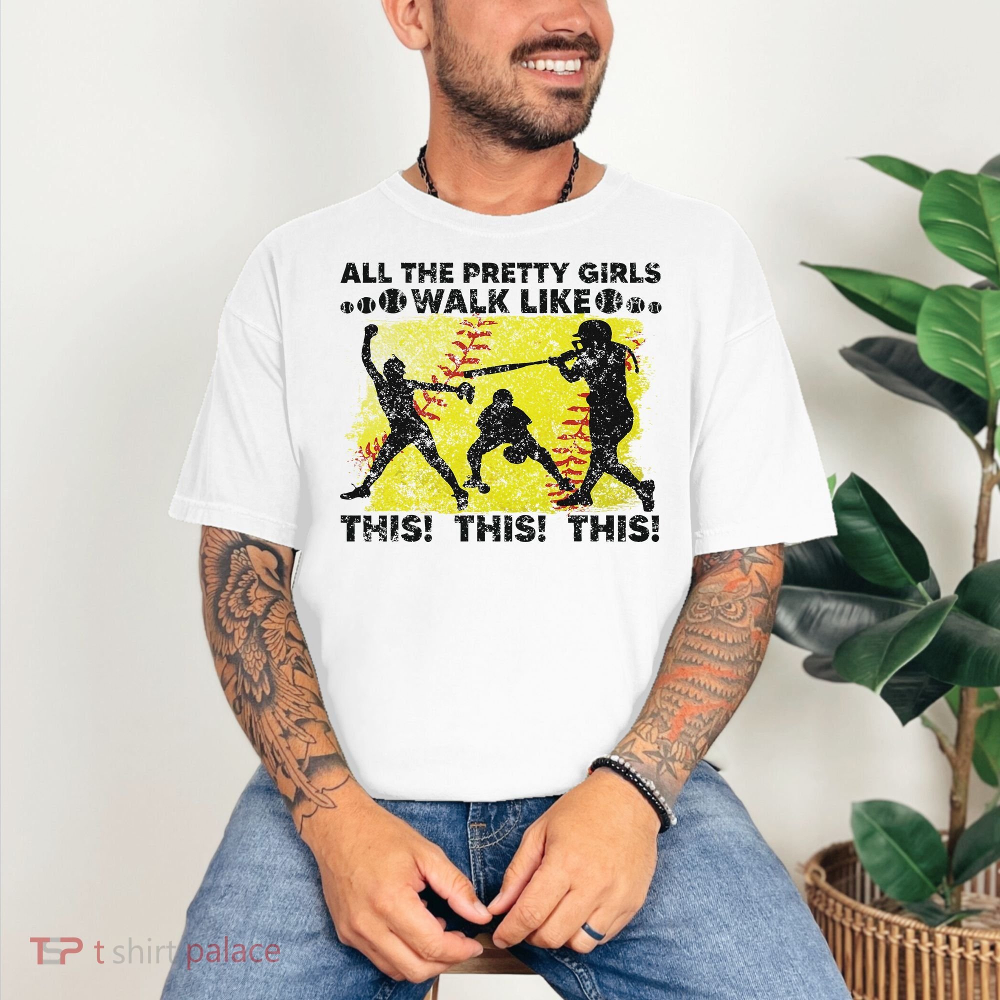 All The Pretty Walk Like This Funny Softball Baseball Comfort Colors T-Shirt