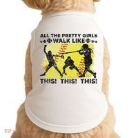 All The Pretty Walk Like This Funny Softball Baseball Doggie Tank thumb 0