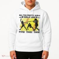 All The Pretty Walk Like This Funny Softball Baseball Hoodie thumb 2