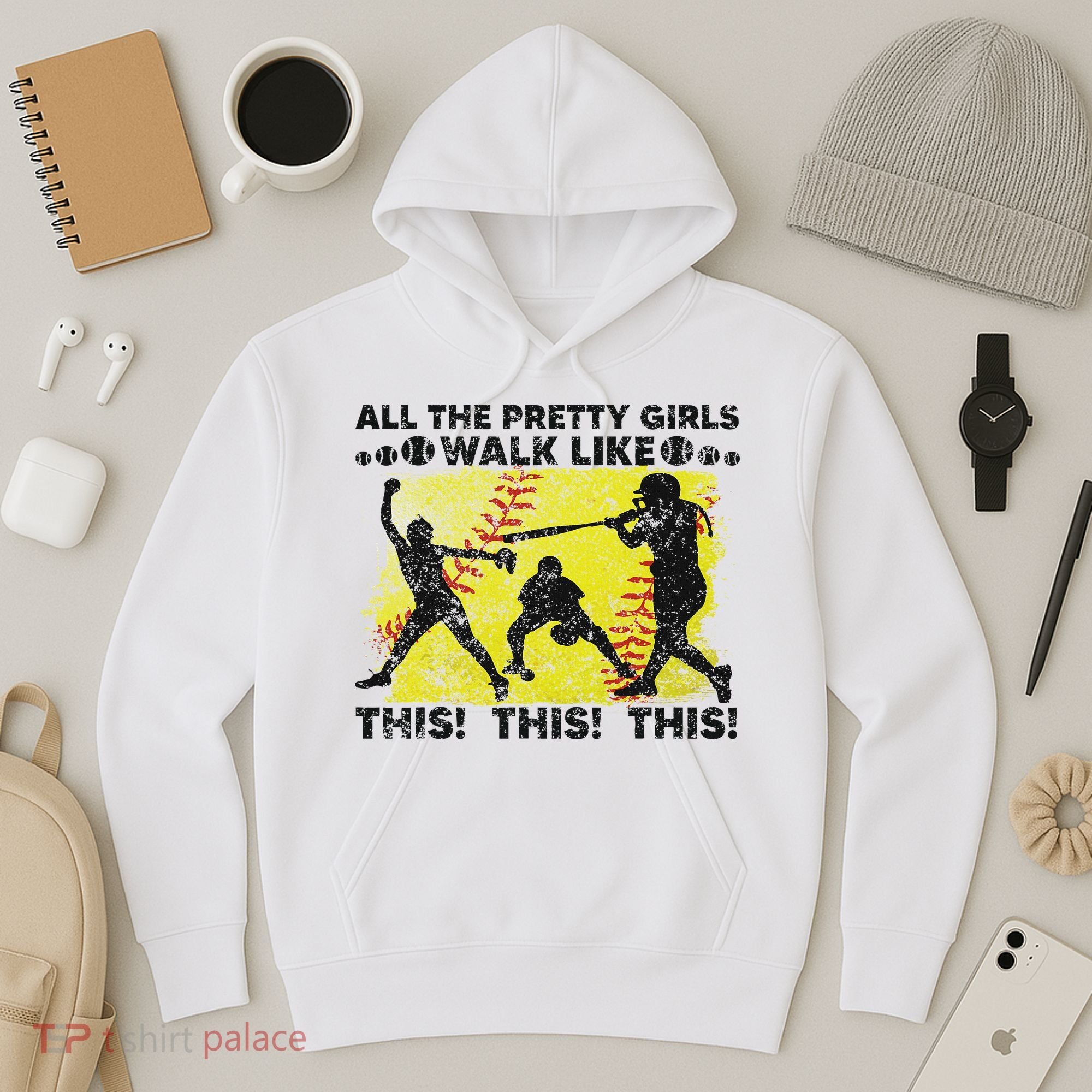 All The Pretty Walk Like This Funny Softball Baseball Hoodie