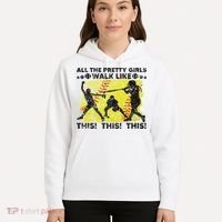 All The Pretty Walk Like This Funny Softball Baseball Hoodie thumb 5