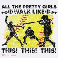 All The Pretty Walk Like This Funny Softball Baseball Sweatshirt thumb 3