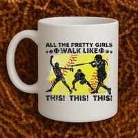 All The Pretty Walk Like This Funny Softball Baseball Coffee Mug thumb 2