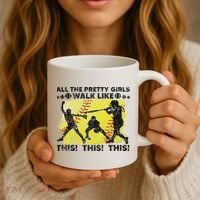 All The Pretty Walk Like This Funny Softball Baseball Coffee Mug thumb 3
