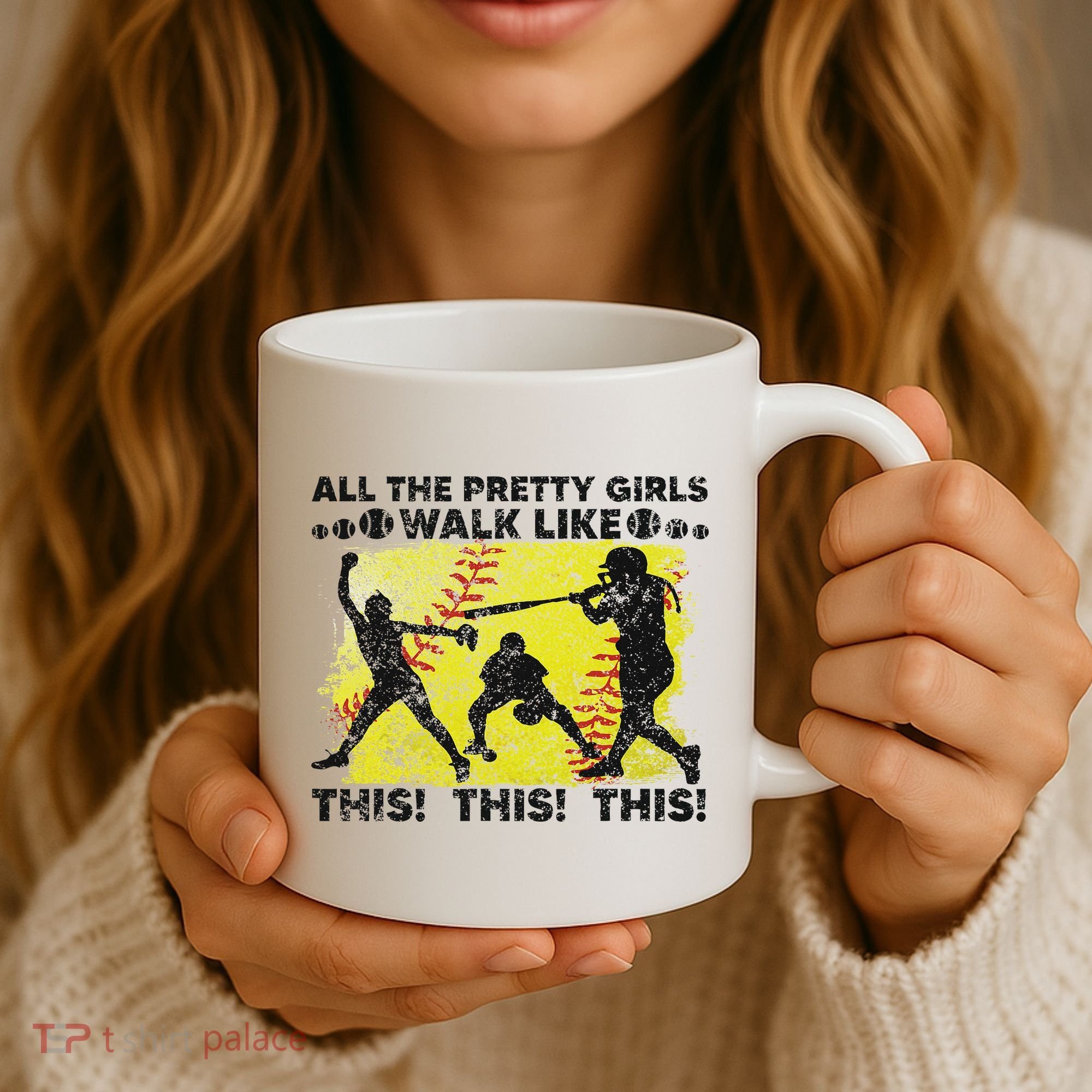 All The Pretty Walk Like This Funny Softball Baseball Coffee Mug