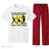 All The Pretty Walk Like This Funny Softball Baseball Pajama Set thumb 0