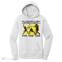All The Pretty Walk Like This Funny Softball Baseball Women's Hoodie thumb 0