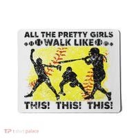 All The Pretty Walk Like This Funny Softball Baseball Mousepad thumb 0