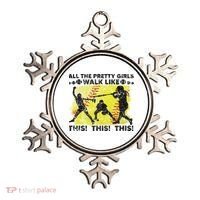 All The Pretty Walk Like This Funny Softball Baseball Ornament thumb 0