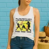 All The Pretty Walk Like This Funny Softball Baseball Women's Tank Top thumb 2