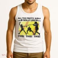 All The Pretty Walk Like This Funny Softball Baseball Tank Top thumb 3