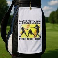 All The Pretty Walk Like This Funny Softball Baseball Golf Towel thumb 2