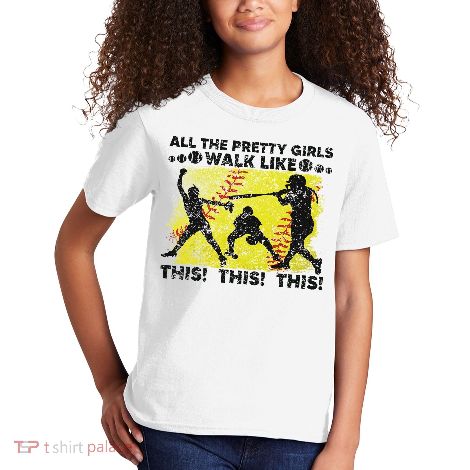 All The Pretty Walk Like This Funny Softball Baseball Kids T-Shirt