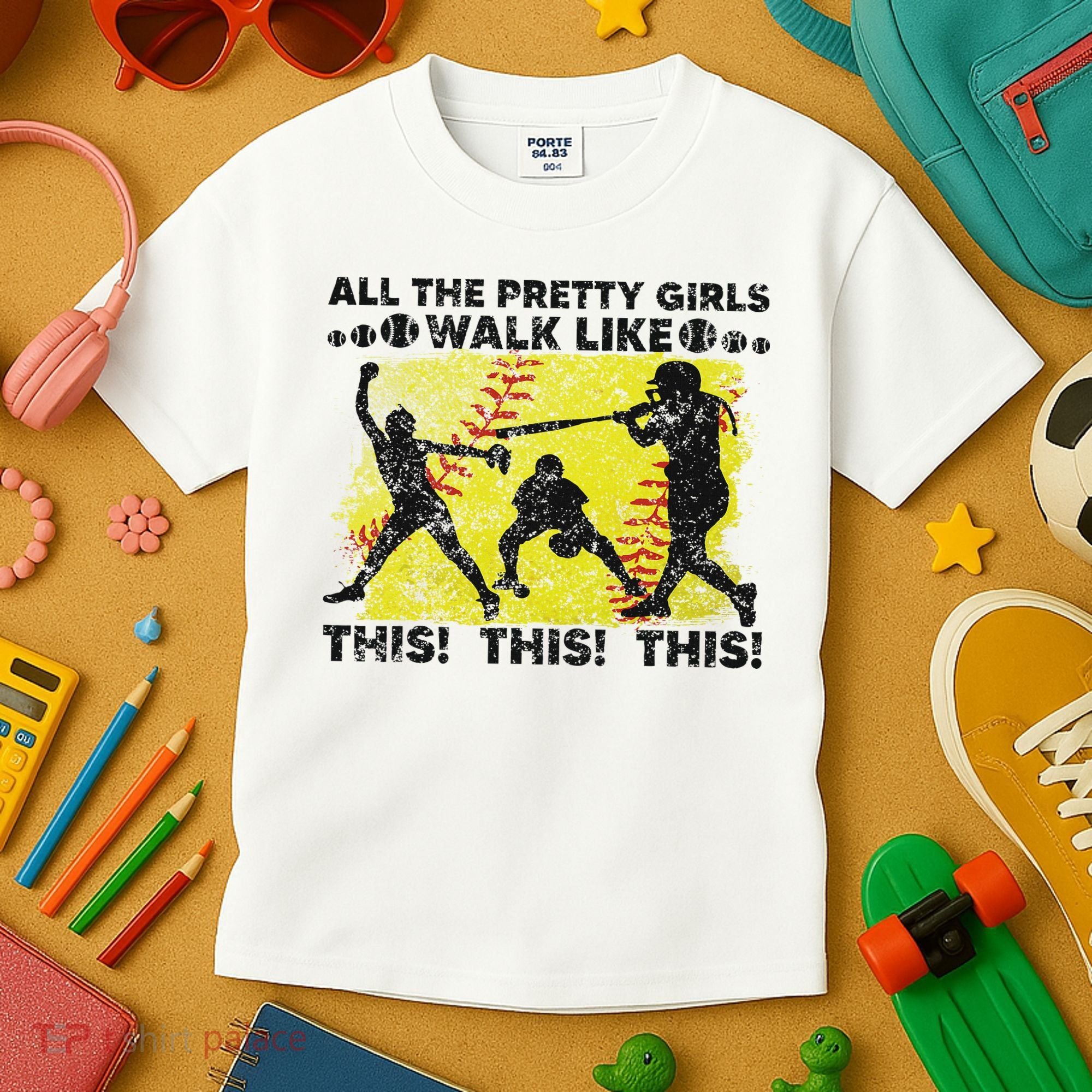All The Pretty Walk Like This Funny Softball Baseball Kids T-Shirt