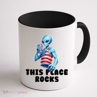 Alien This Place Rocks USA 4th Of July Coffee Mug thumb 1