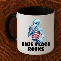 Alien This Place Rocks USA 4th Of July Coffee Mug thumb 2