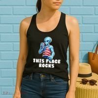 Alien This Place Rocks USA 4th Of July Women's Tank Top thumb 2
