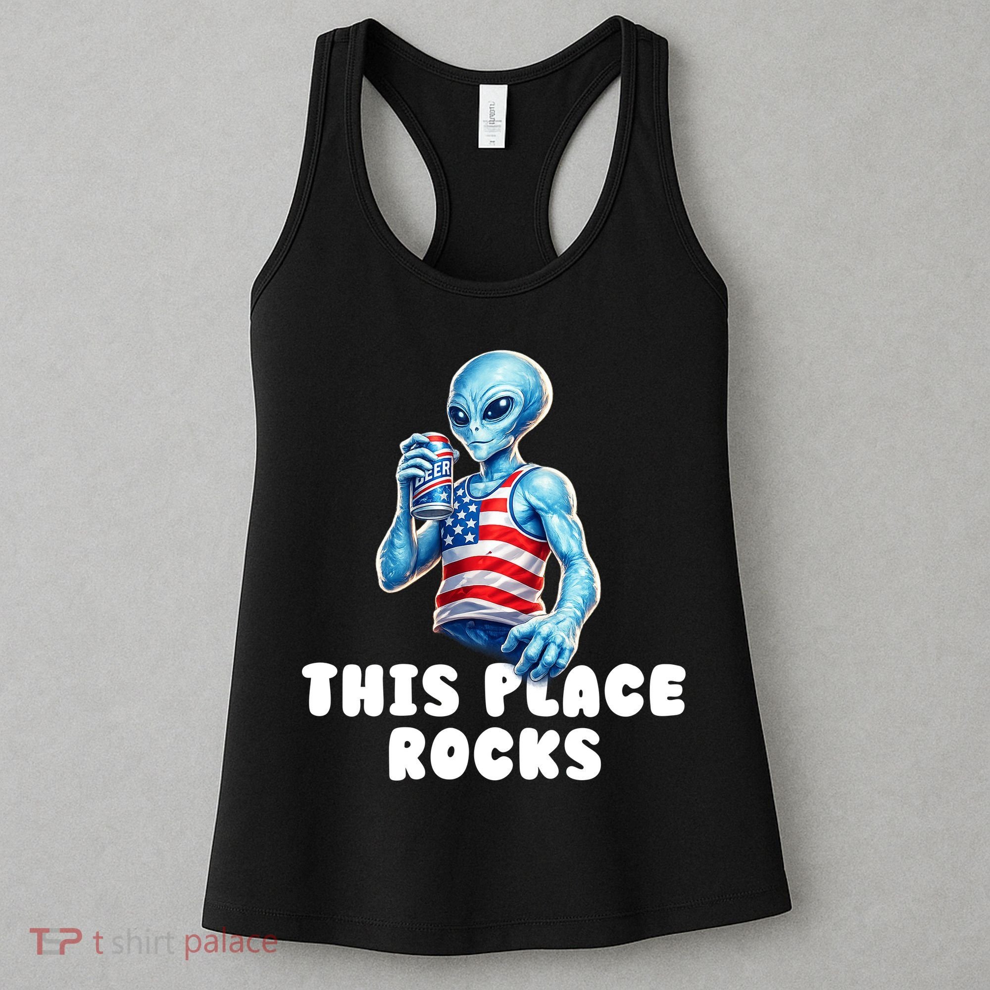 Alien This Place Rocks USA 4th Of July Women's Tank Top
